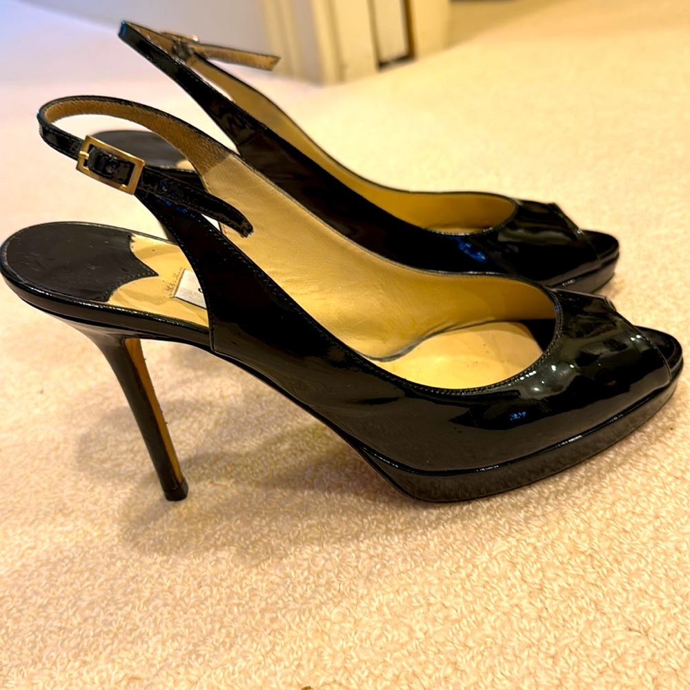 Jimmy Choo black patent heels